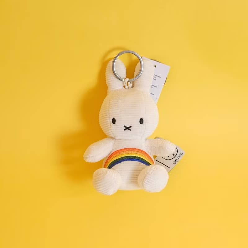 BON TON TOYS Miffy米菲兔彩虹鑰匙圈-象牙白 10cm