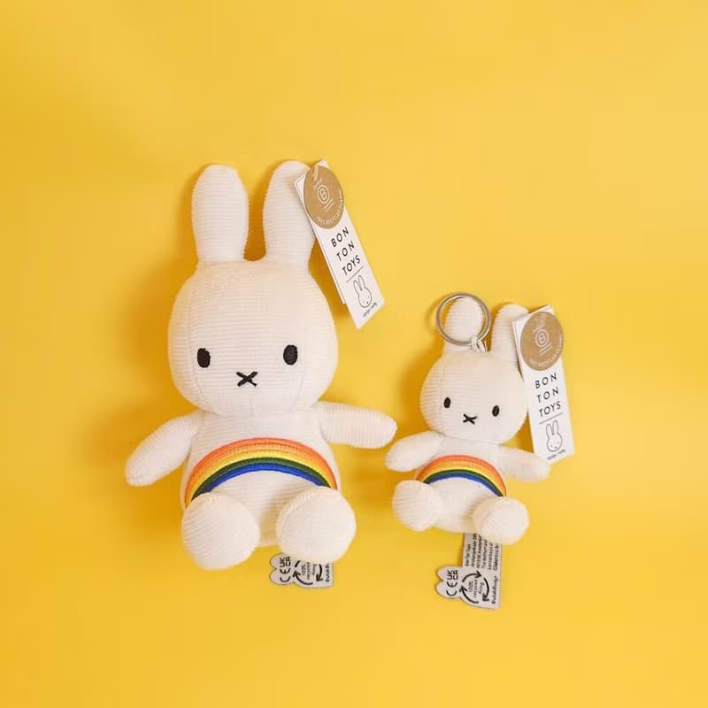 BON TON TOYS Miffy米菲兔彩虹鑰匙圈-象牙白 10cm