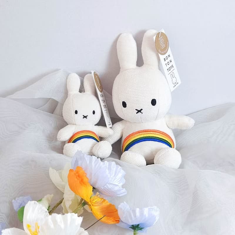 BON TON TOYS Miffy米菲兔彩虹鑰匙圈-象牙白 10cm