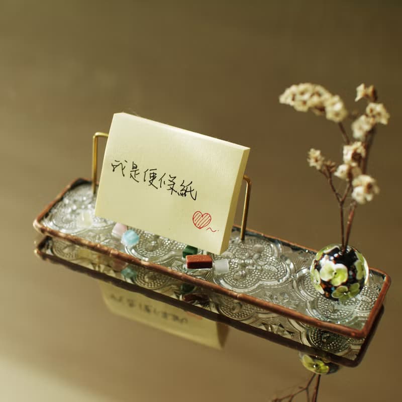 玻璃名片座/直式/橫式- 綠色琉璃球