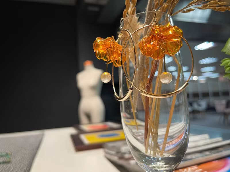 My Deer 水晶花耳環—暖秋