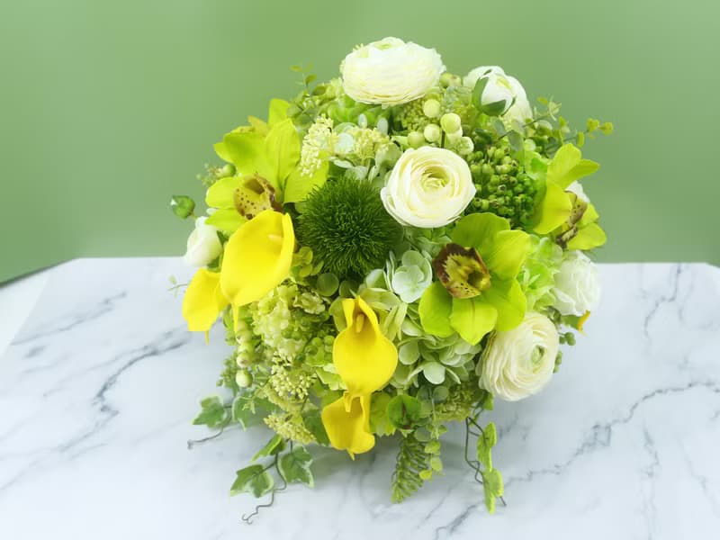 現代感東亞蘭海芋圓桌香氛花禮/新居落成/開幕禮/商空佈置/喬遷