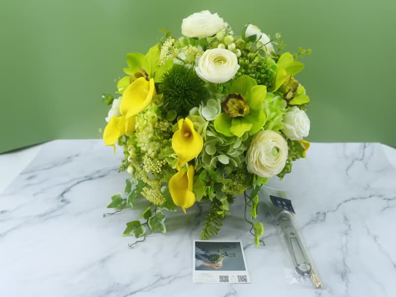 現代感東亞蘭海芋圓桌香氛花禮/新居落成/開幕禮/商空佈置/喬遷