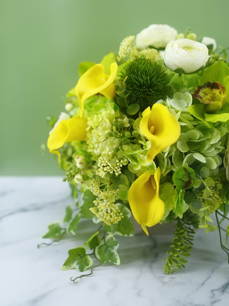 現代感東亞蘭海芋圓桌香氛花禮/新居落成/開幕禮/商空佈置/喬遷