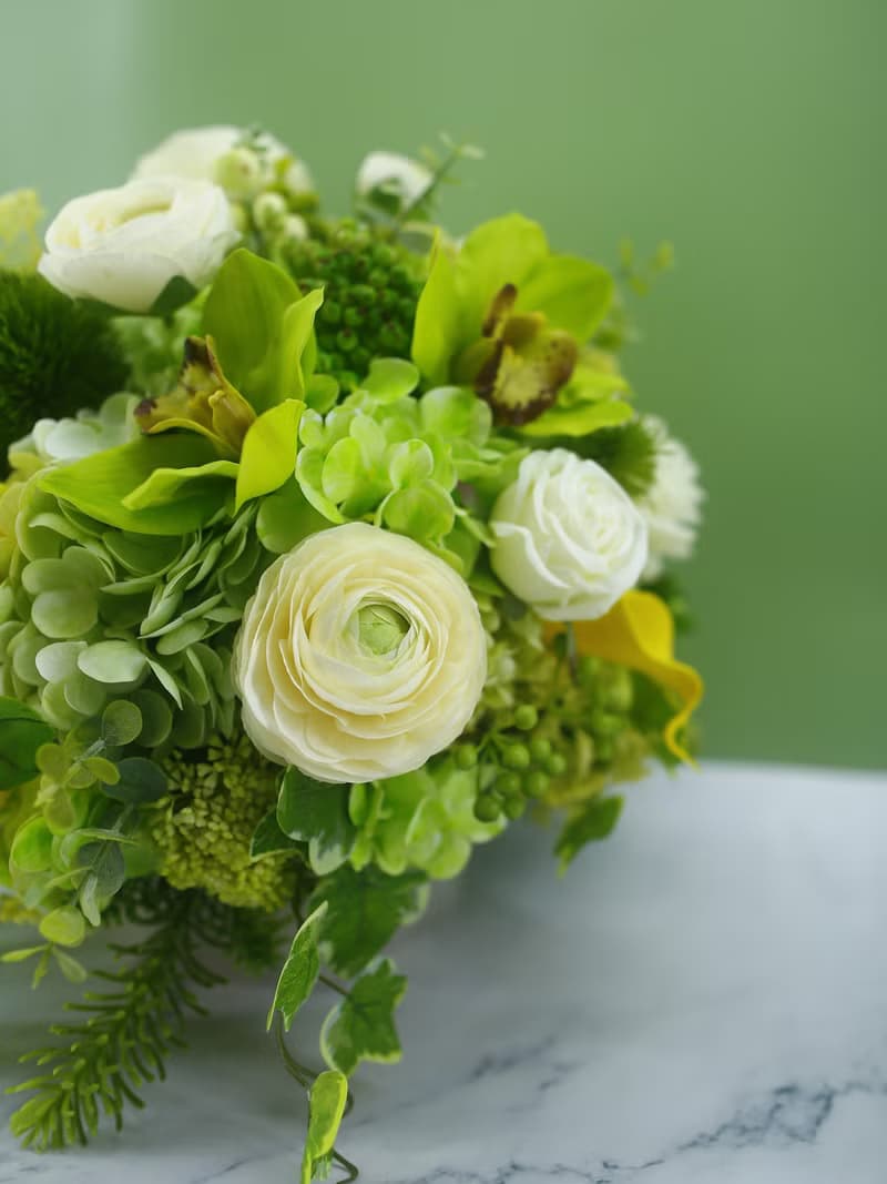 現代感東亞蘭海芋圓桌香氛花禮/新居落成/開幕禮/商空佈置/喬遷