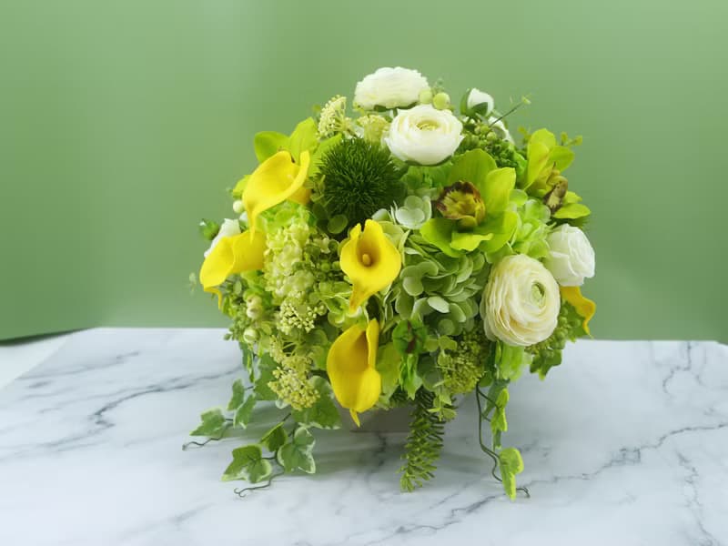 現代感東亞蘭海芋圓桌香氛花禮/新居落成/開幕禮/商空佈置/喬遷