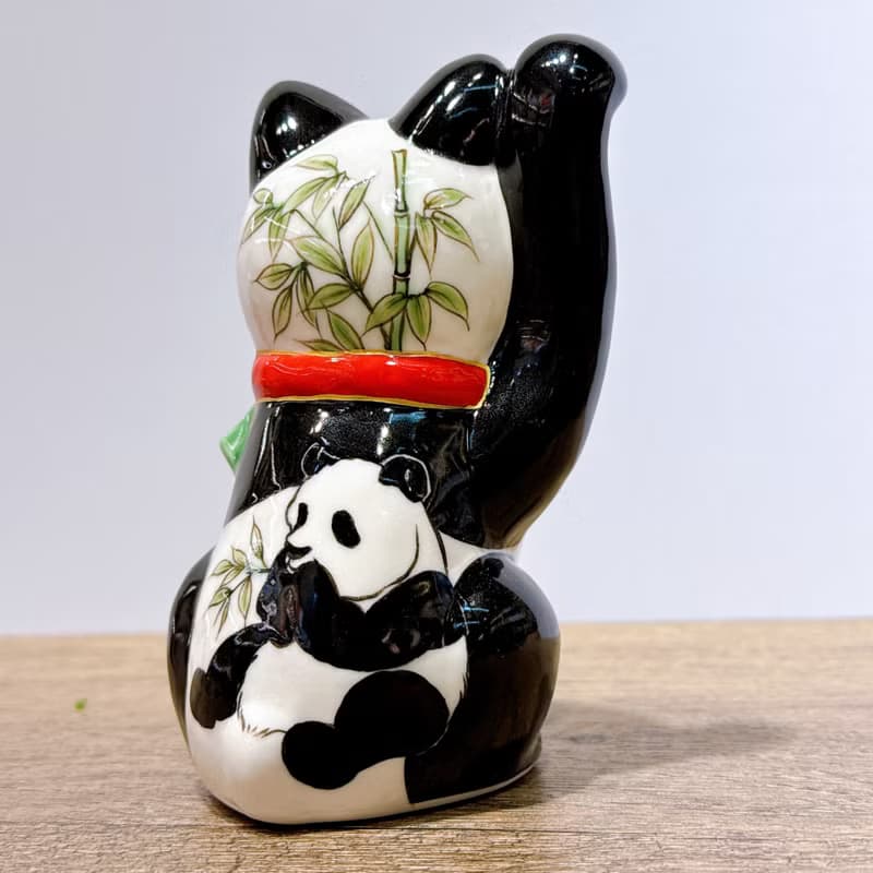 【熊貓招財】日本清水燒招財貓 | 熊貓Panda - 億万両