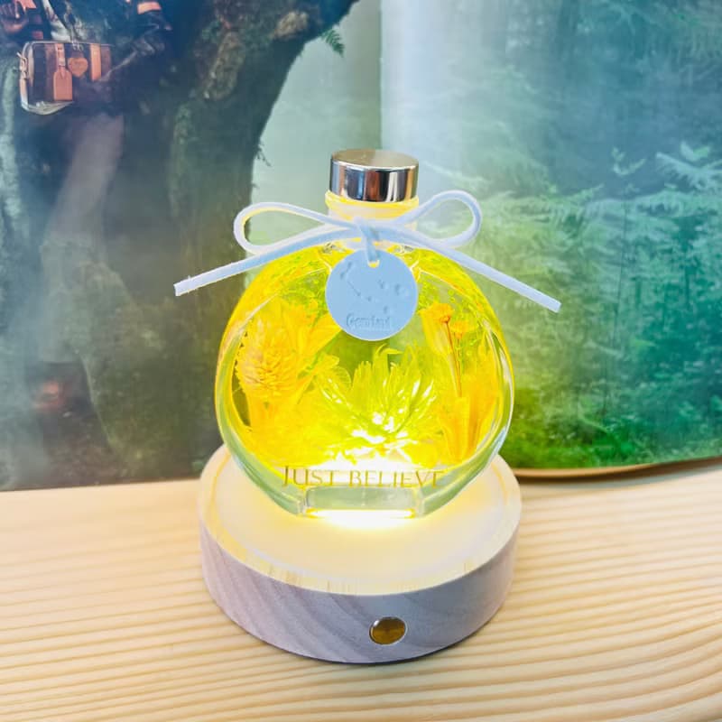 十二星座 浮游花香薰瓶 雙子座 連擴香棒 連燈座