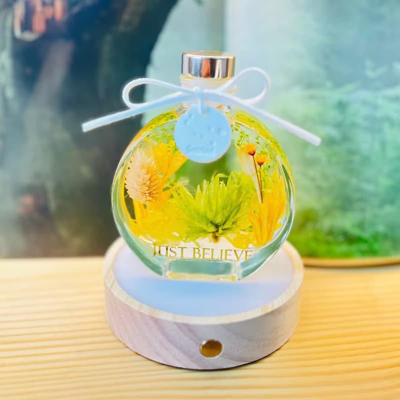十二星座 浮游花香薰瓶 雙子座 連擴香棒 連燈座