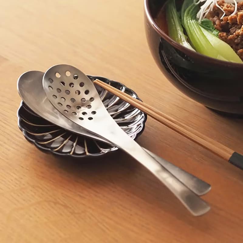 日本霜山 304不鏽鋼漏勺餐勺兩件組