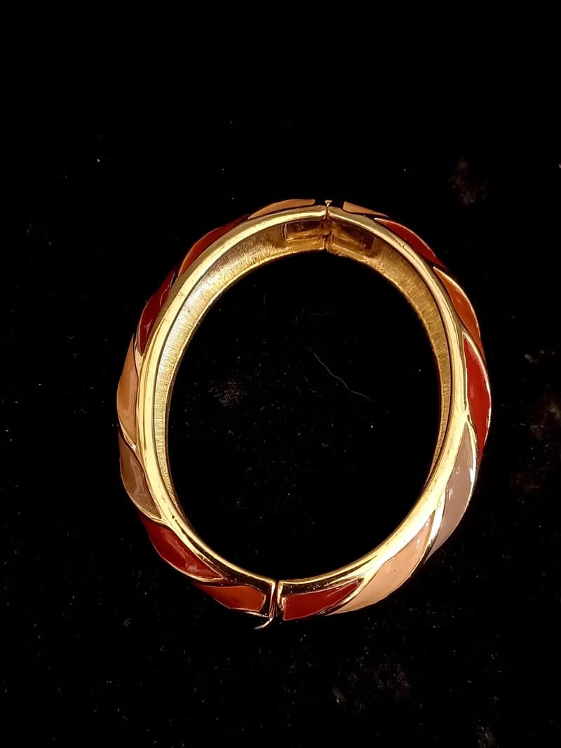 vintage jewelry Trifari 多彩琺瑯現代風格 手環