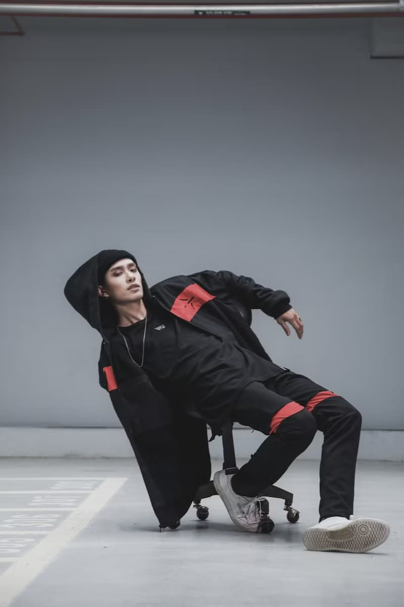 .67ARROW ROLLING_EYEZ SLIM-FIT_合身彈性長褲 黑色長褲
