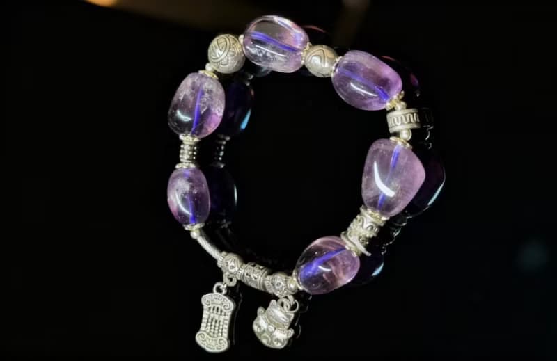 Crystal.EAA 設計款水晶手鏈 紫韻招財錦箋 紫水晶 招財貓 算盤