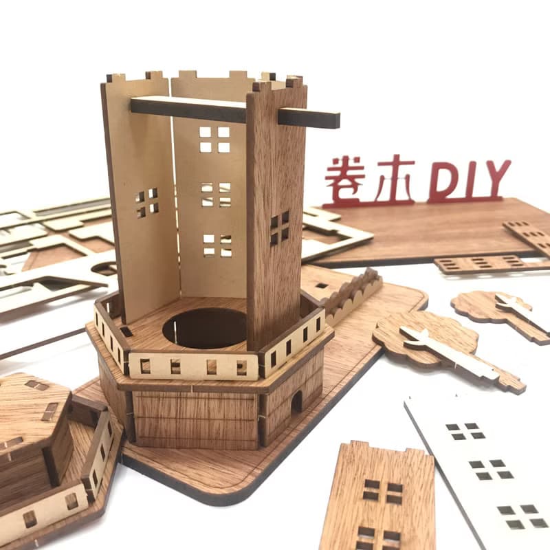 【手作DIY】風車造型 名片架 辦公室用品 實用 木質 質感