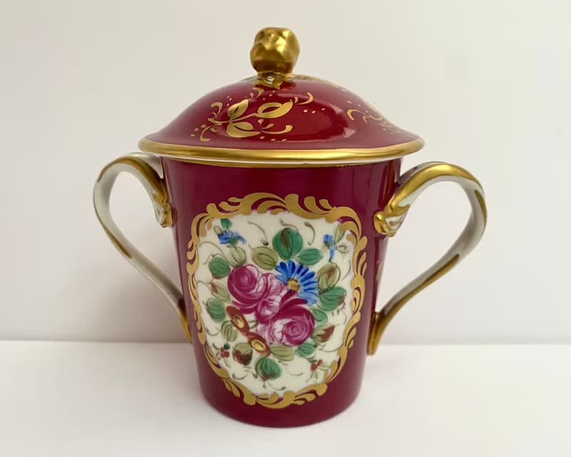 有蓋碗糖碗附碟陶瓷糖果盒手繪來自法國