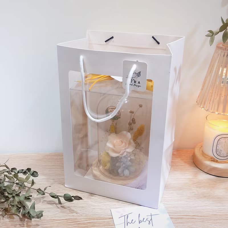 日系永生花LED玻璃罩夜燈/永生花/玫瑰花/擺飾/花禮/禮物/開幕