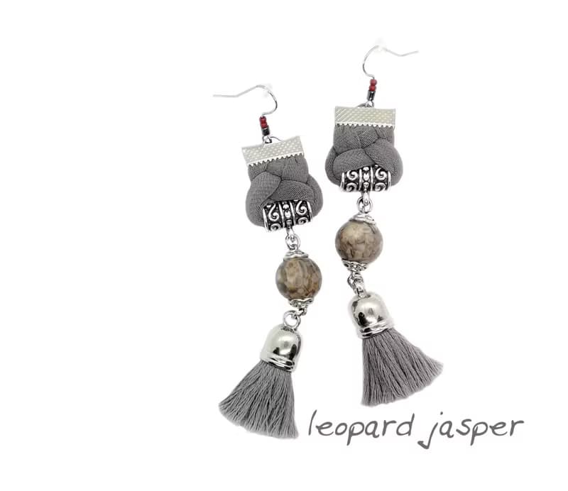 Indie Style Tiger Eye Beaded Bohemian Yellow Tassel Earrings Jewelry Gift IdeaIn