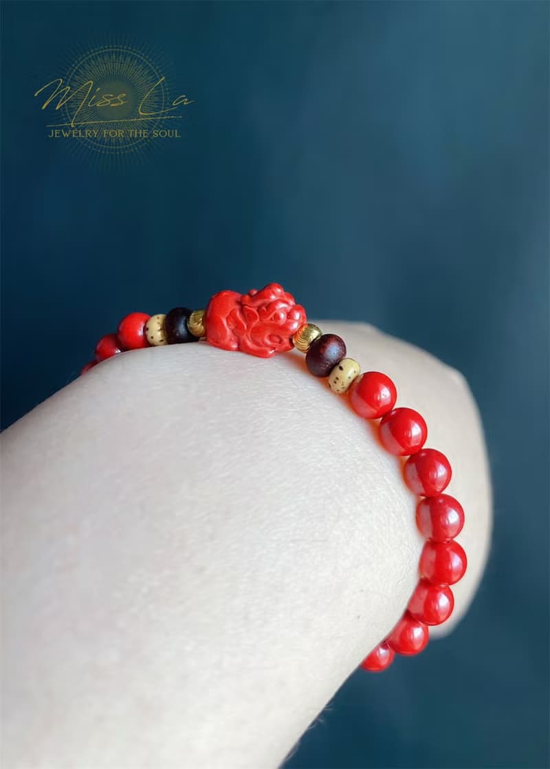保平安 硃砂 貔貅  菩提 親子款 健康 除穢 設計款 手鍊 禮物
