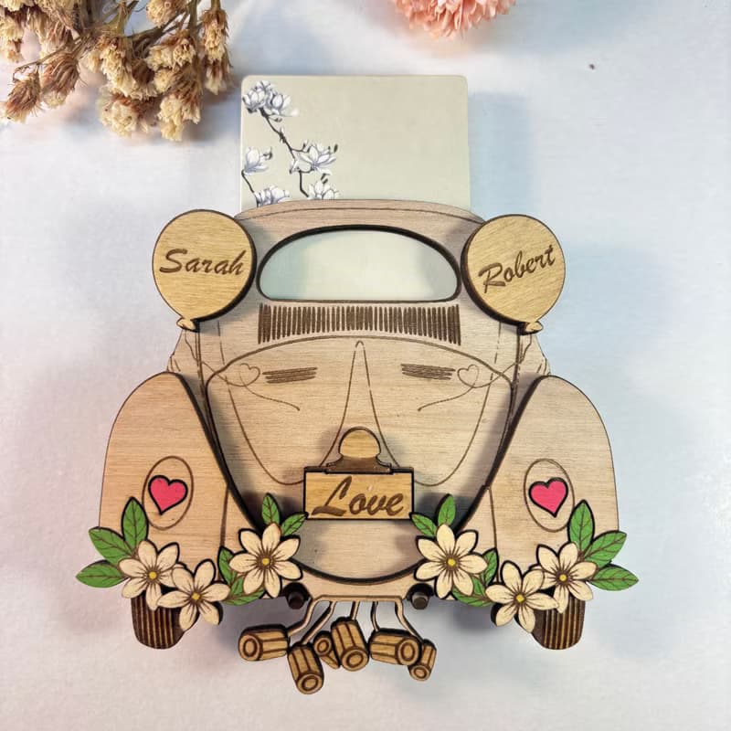Wooden Wedding Money Holder – Beetle Wedding Decor, Personalized Money Gift Box