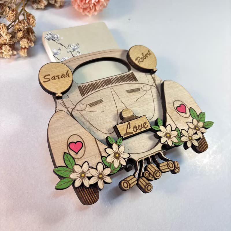 Wooden Wedding Money Holder – Beetle Wedding Decor, Personalized Money Gift Box
