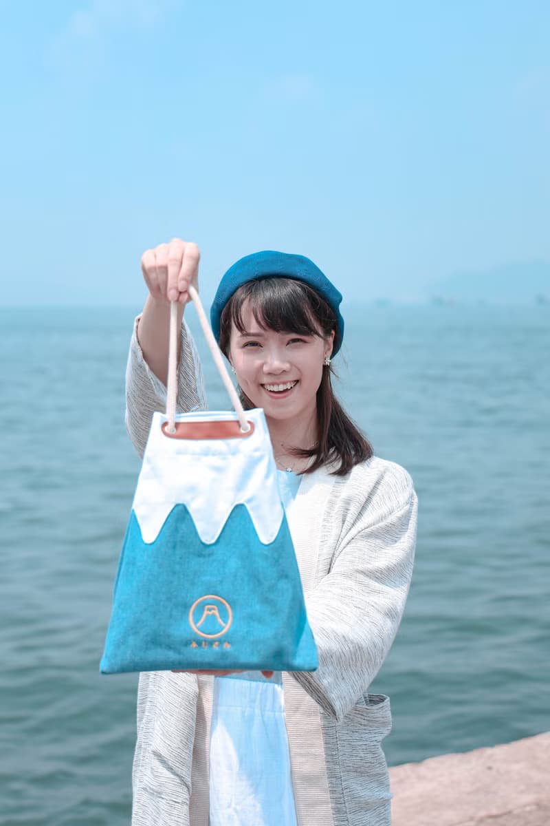 自家製富士山甚吉袋 - 淺藍色 M Size  【 情人節 生日 】