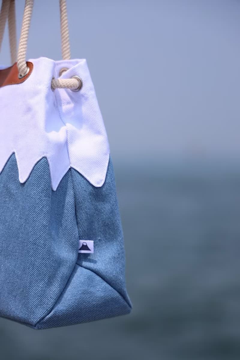 自家製富士山甚吉袋 - 淺藍色 M Size  【 情人節 生日 】