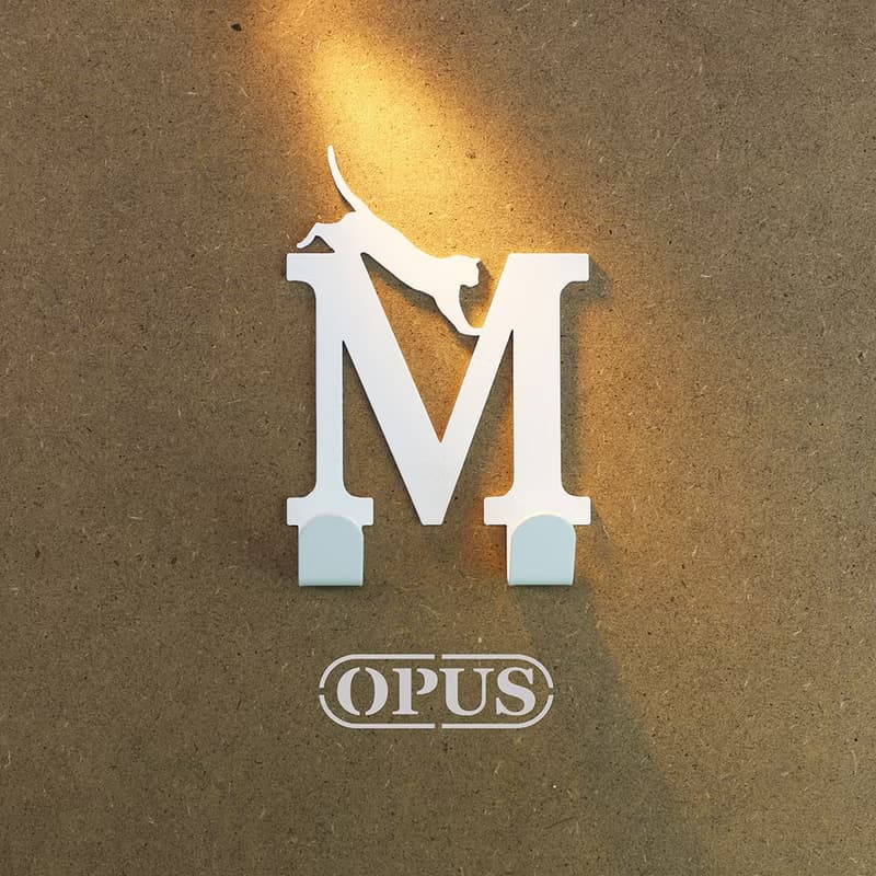 【OPUS東齊金工】當貓咪遇上字母M-掛勾(白)/壁飾掛鉤/衣架/無痕