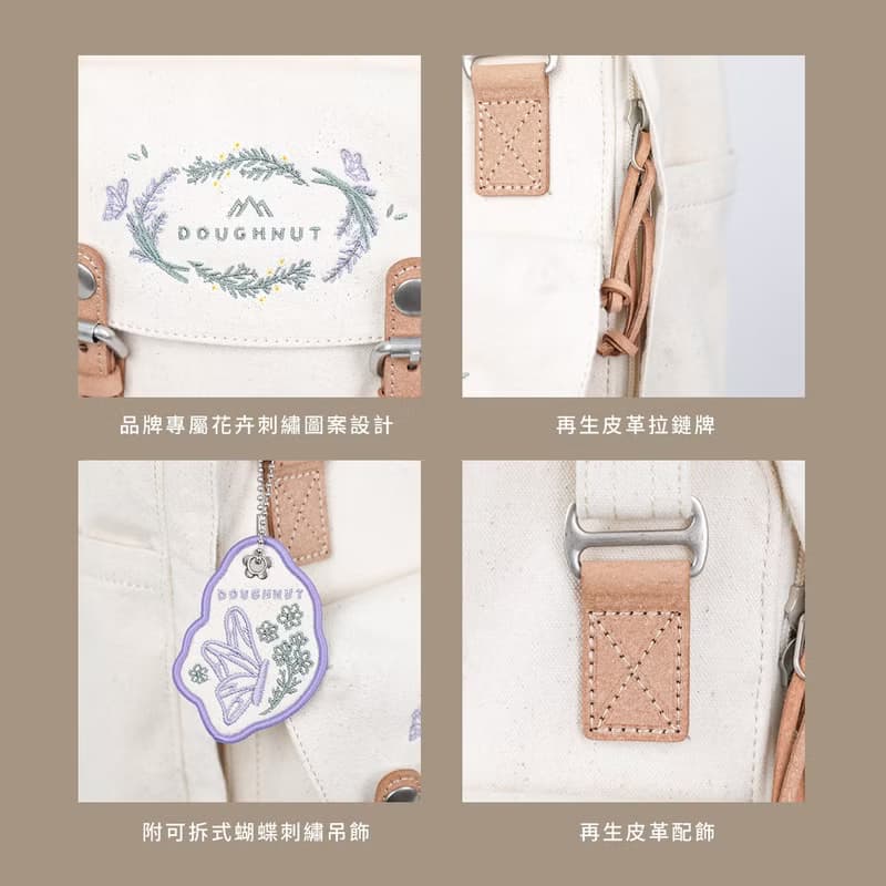 【DOUGHNUT】10.5吋  迷你後背包 馬卡龍 水壺格 刺繡-米黃 SF