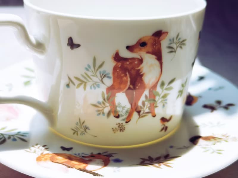 合作插畫藝術家-英格藍貓 森林動物午茶骨瓷咖啡杯碟組