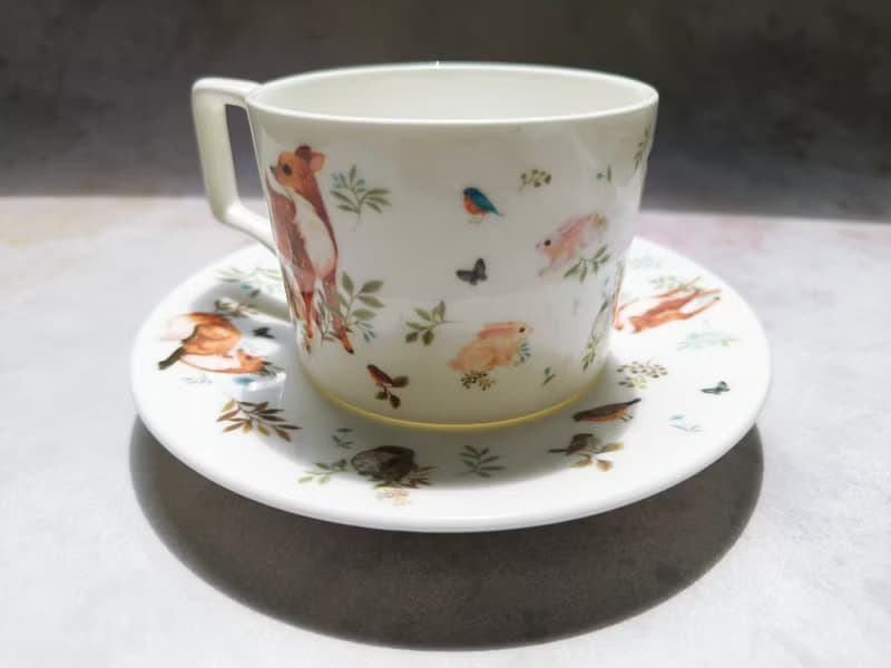 合作插畫藝術家-英格藍貓 森林動物午茶骨瓷咖啡杯碟組