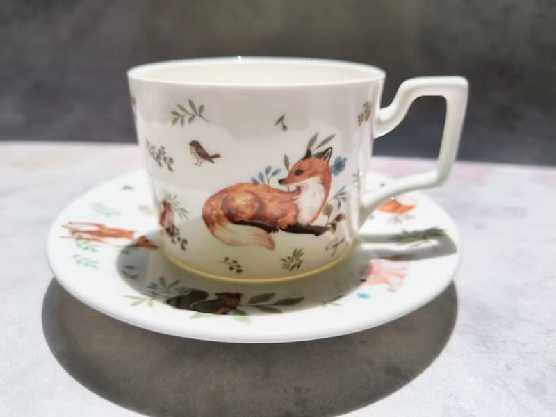 合作插畫藝術家-英格藍貓 森林動物午茶骨瓷咖啡杯碟組