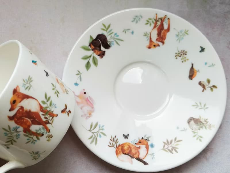 合作插畫藝術家-英格藍貓 森林動物午茶骨瓷咖啡杯碟組
