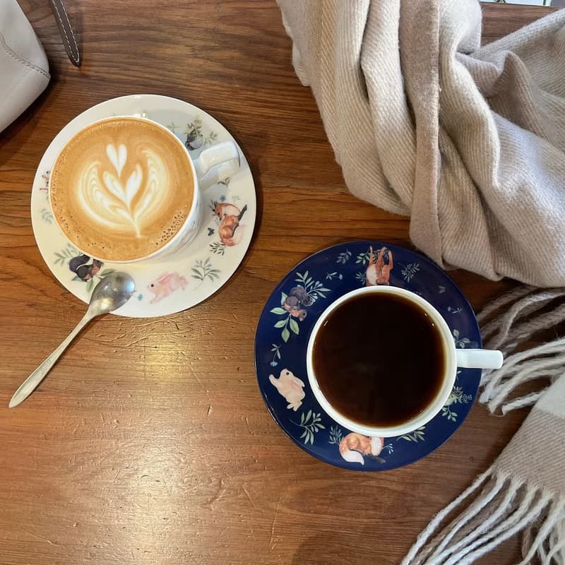 合作插畫藝術家-英格藍貓 森林動物午茶骨瓷咖啡杯碟組