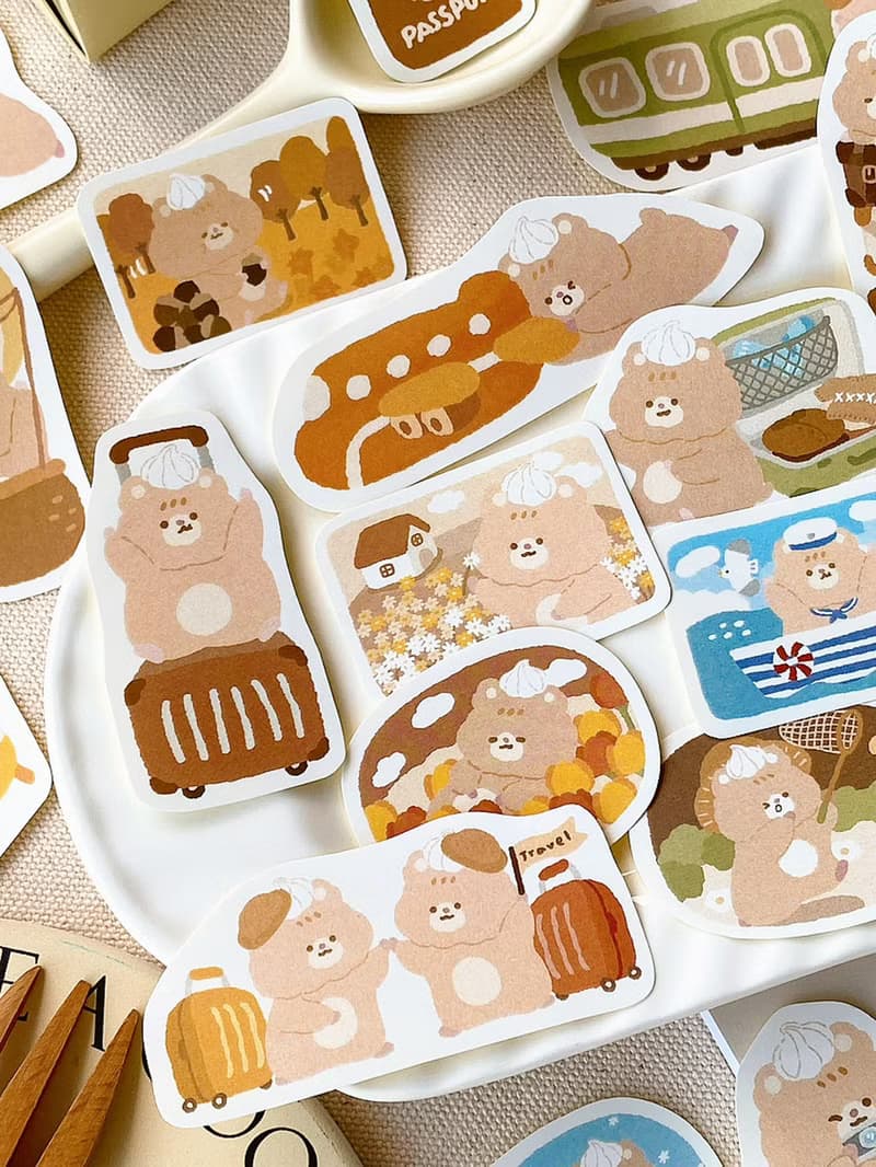 奶油鼠/去旅行小風景行李箱/貼紙包/手帳貼紙/共3款