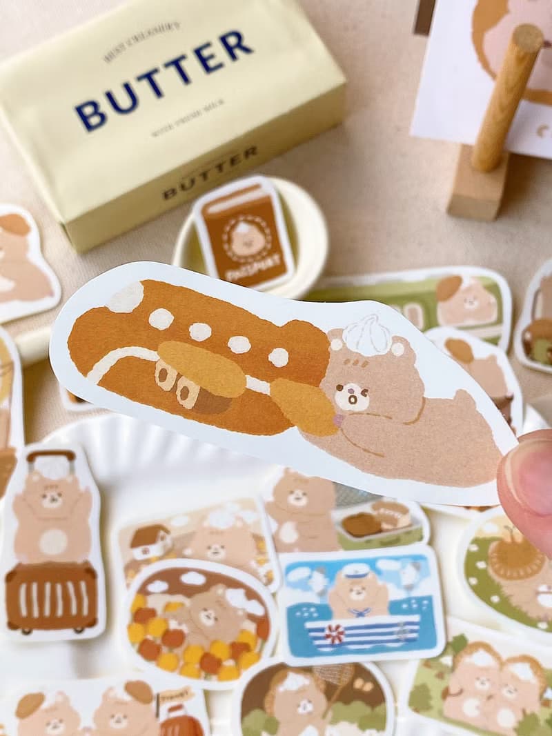 奶油鼠/去旅行小風景行李箱/貼紙包/手帳貼紙/共3款