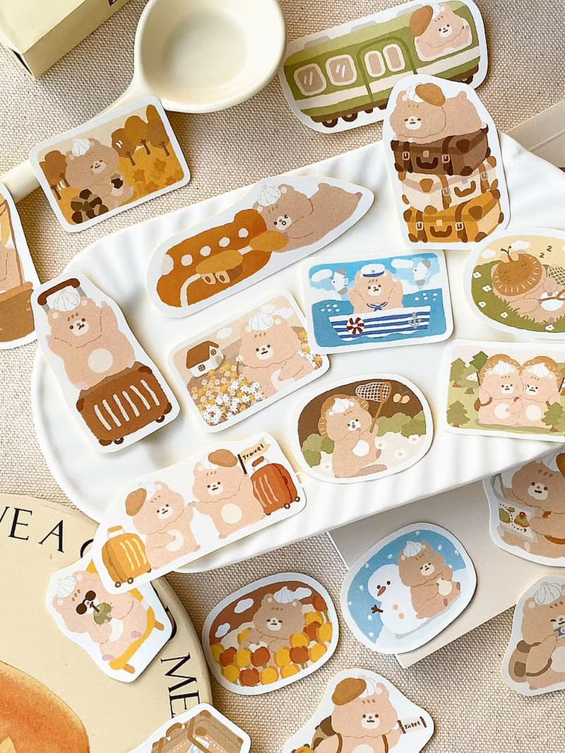 奶油鼠/去旅行小風景行李箱/貼紙包/手帳貼紙/共3款