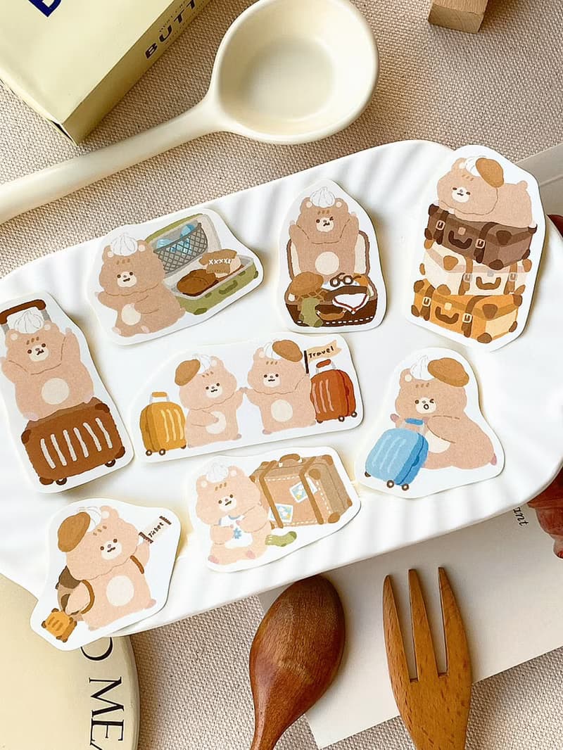奶油鼠/去旅行小風景行李箱/貼紙包/手帳貼紙/共3款