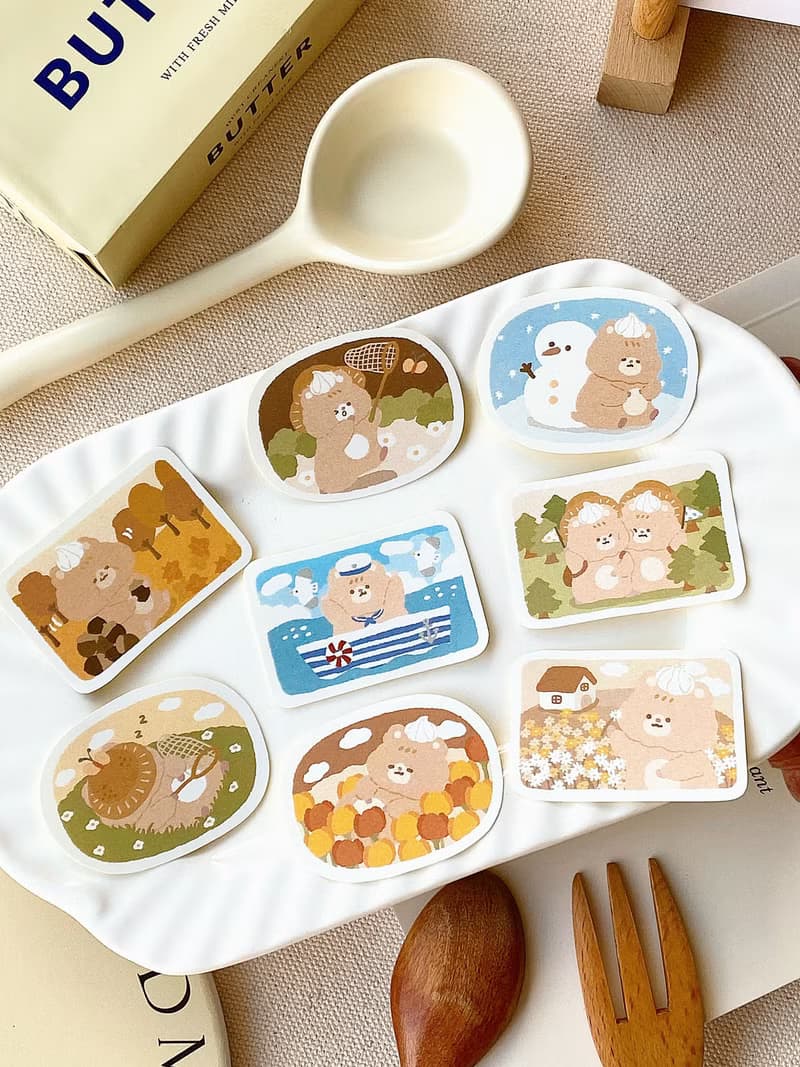 奶油鼠/去旅行小風景行李箱/貼紙包/手帳貼紙/共3款