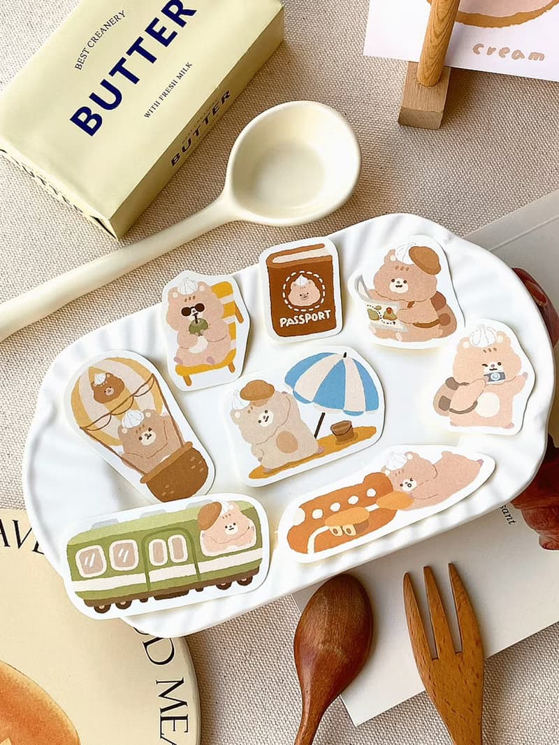 奶油鼠/去旅行小風景行李箱/貼紙包/手帳貼紙/共3款