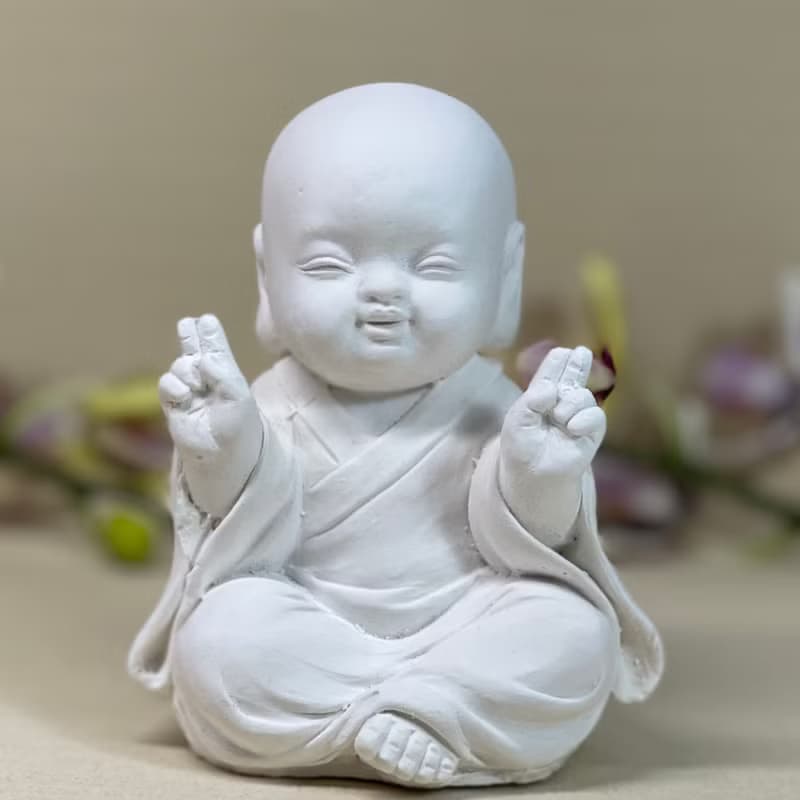 開運公仔 淨念吉祥小佛之一笑小盤套組 擴香石 宗教 公仔 吸濕