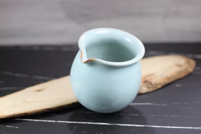【送禮好物】360~400ml 汝窯無把 手拉坯 咖啡下壺 茶海 公道杯
