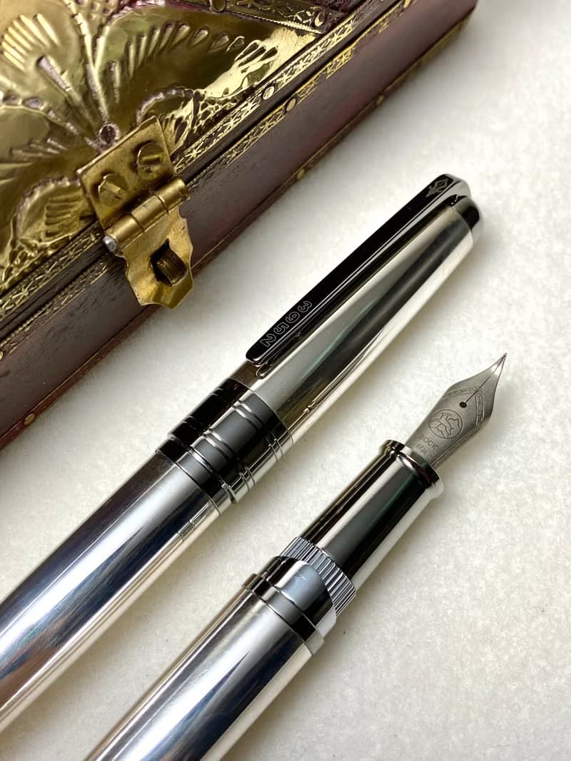 3952老山羊-X800 專利磁吸式 925純銀 書法鈦尖鋼筆