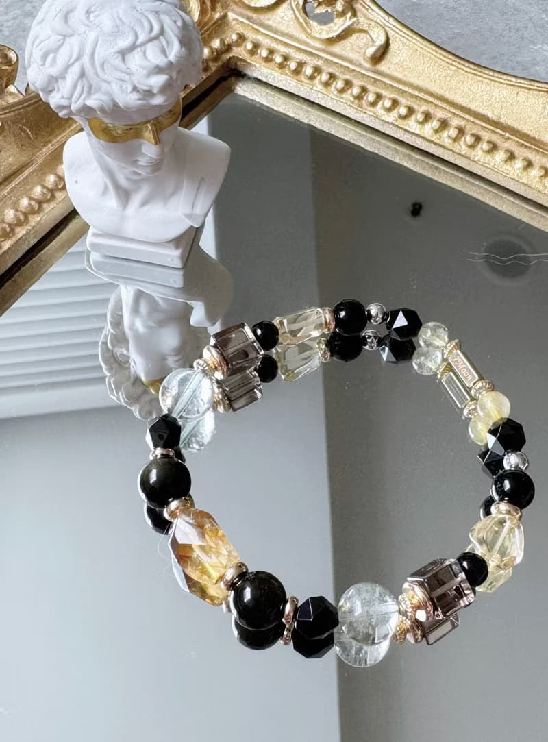 【水晶手鍊 / 風舉云搖 】黃水晶 黑曜石 綠幽靈 茶水晶 藍虎眼