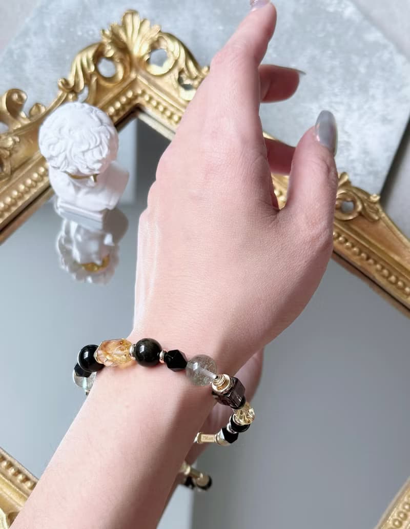 【水晶手鍊 / 風舉云搖 】黃水晶 黑曜石 綠幽靈 茶水晶 藍虎眼