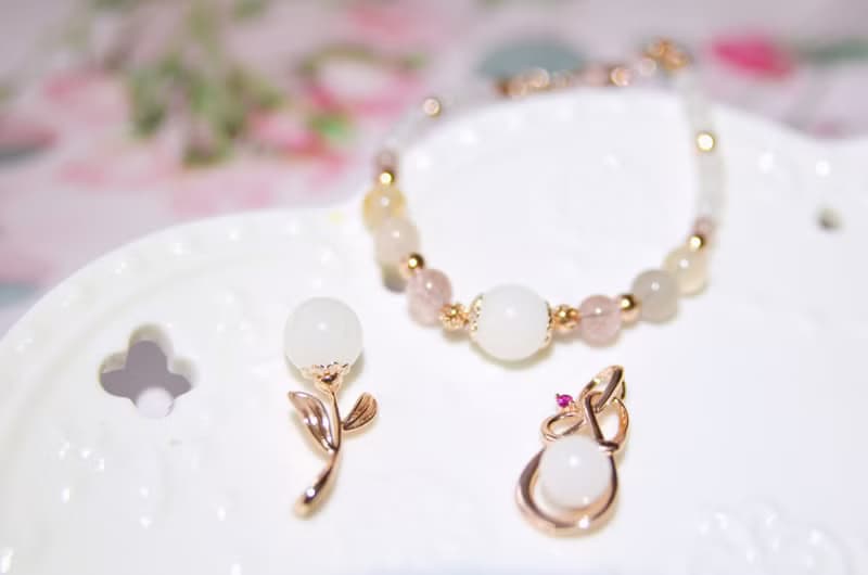 綻放的美麗 - 925銀鍍玫瑰金母乳飾品項鏈