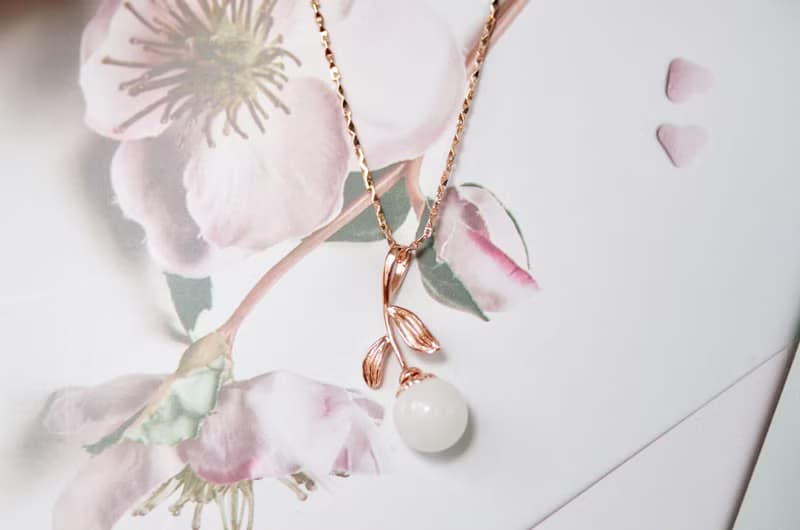 綻放的美麗 - 925銀鍍玫瑰金母乳飾品項鏈