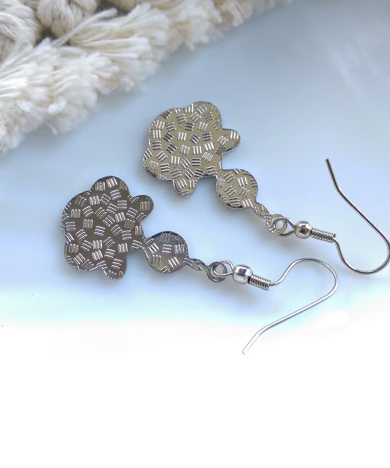 Vintage Jewelry 西洋古董飾品 景泰藍 藍綠 流紋 耳勾 針式耳環