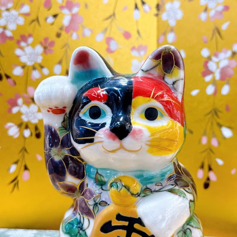 【彩鐵迎富】日本清水燒招財貓 | 鐵線