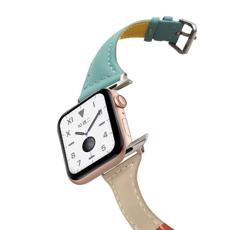 Apple Watch series1 2 3 4 5 6 7拼接 皮革錶帶 Apple Watch錶帶