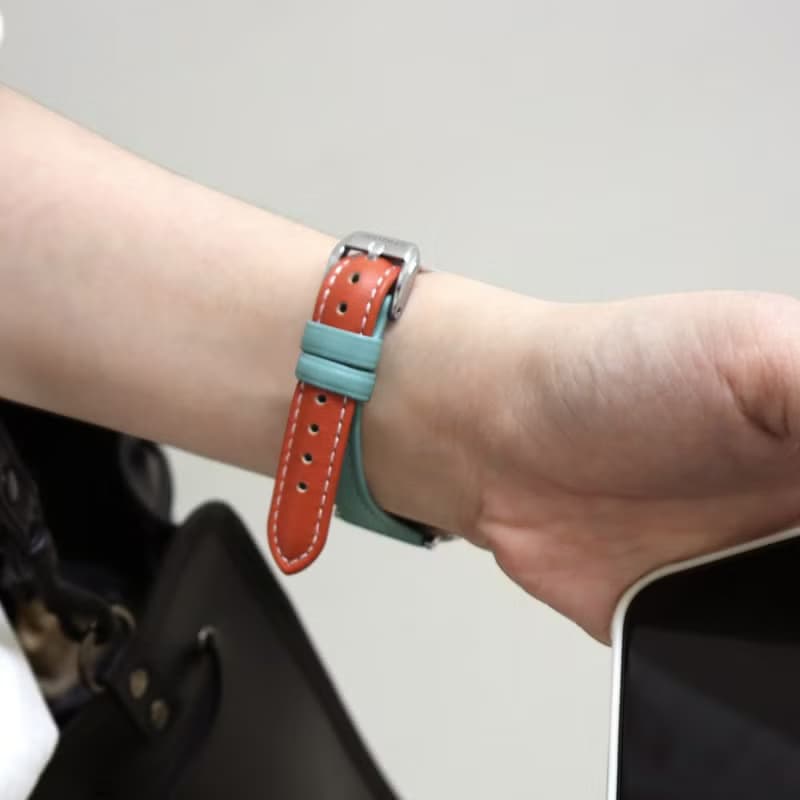 Apple Watch series1 2 3 4 5 6 7拼接 皮革錶帶 Apple Watch錶帶